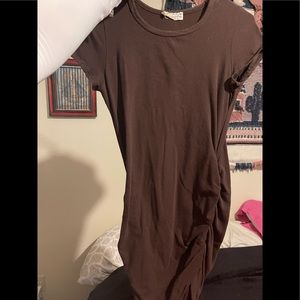 brown dress mid length